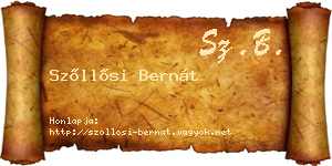 Szőllősi Bernát névjegykártya